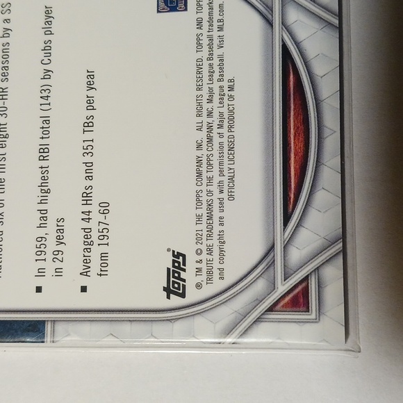 Ernie Banks Chicago Cubs 2021 Topps Tribute Baseball #eshopchicago ⚾️ - Picture 7 of 10